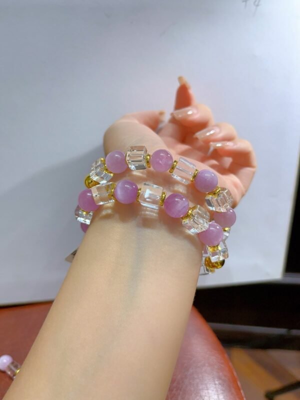 hc-0434-de4c6e3ea3670f9324af9f97da41fc39.jpg Kunzite Sugar-Cube Bracelet NO. 0434