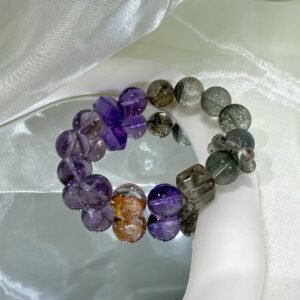 Phantom Quartz Sugar-Cube Bracelet NO. 0556