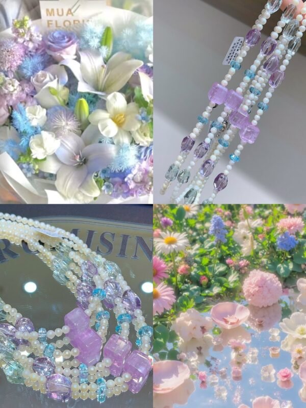 hc-0557-f9e788fafde3d6da41422124b1faef9a.jpg Kunzite Sugar-Cube Necklace NO. 0557