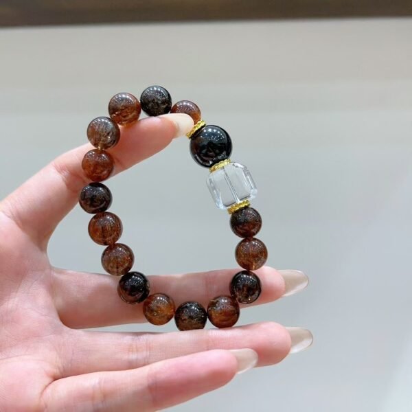 Black Gold Rutile Sugar-Cube Bracelet NO. 0586