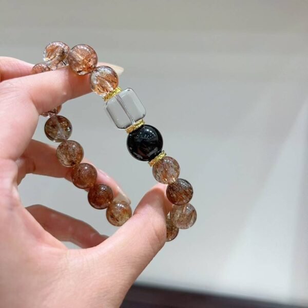 Black Gold Rutile Sugar-Cube Bracelet NO. 0586