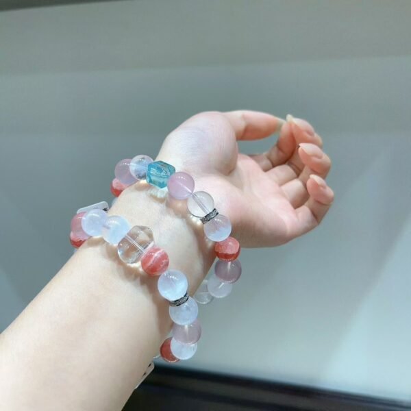 Rose Quartz Sugar-Cube Bracelet NO. 0587