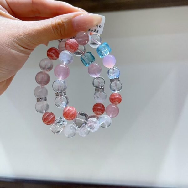 Rose Quartz Sugar-Cube Bracelet NO. 0587