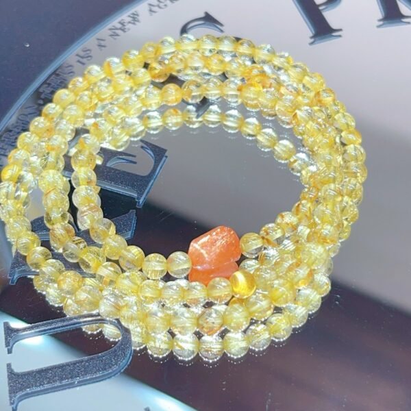 Rutilated Quartz Freeform Bracelet NO. 0681