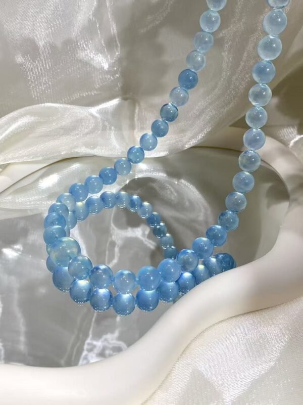 Aquamarine Bubble Necklace NO. 0717