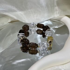 Smoky Quartz Barrel Bracelet NO. 0758