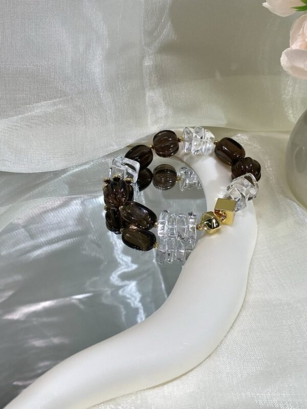 hc-0758-1ea691057080bc06f379dff24be05703.jpg Smoky Quartz Barrel Bracelet NO. 0758