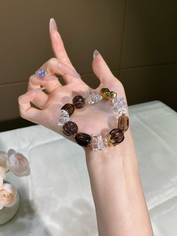 hc-0758-4cb8cf184b202cc74575593e1940f948.jpg Smoky Quartz Barrel Bracelet NO. 0758
