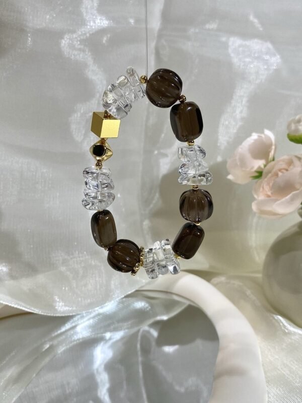 hc-0758-b70cd8ac375eced409f9143729dab2f1.jpg Smoky Quartz Barrel Bracelet NO. 0758