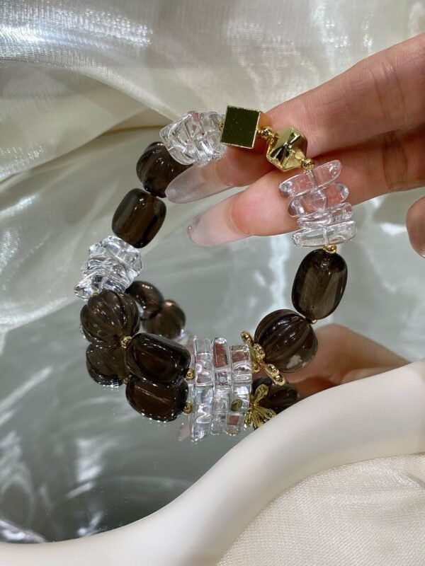 hc-0758-bbeede70c8357ab6ca295a5f9c7098a4.jpg Smoky Quartz Barrel Bracelet NO. 0758