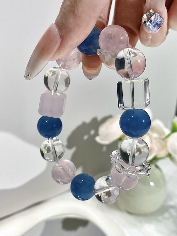 Rose Quartz Sugar-Cube Bracelet NO. 0799