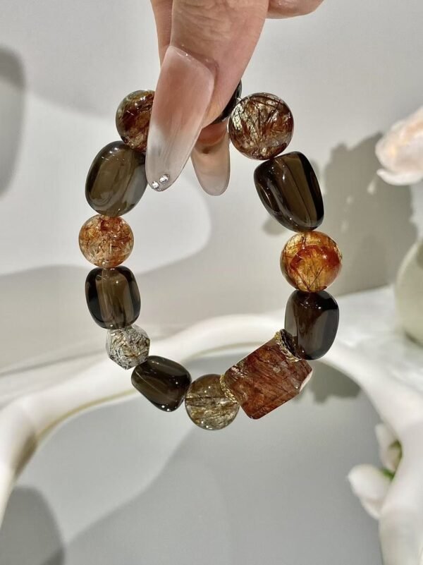 Black Gold Rutile Double-Point Bracelet NO. 0803