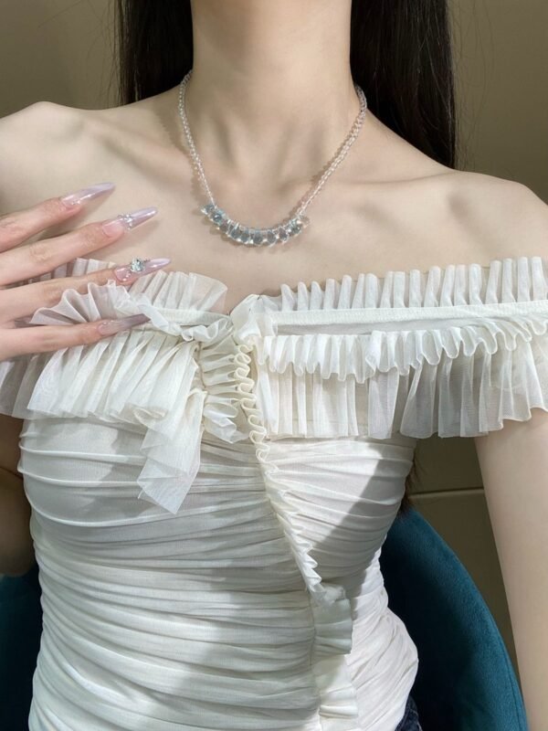 Clear Quartz Teardrop Necklace NO. 0844