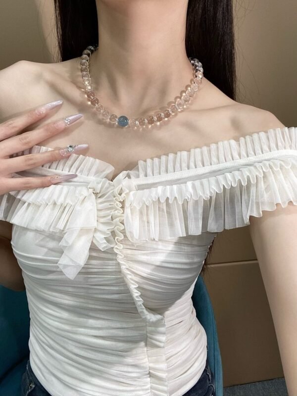 Clear Quartz Bubble Necklace NO. 0854