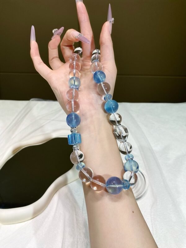 Aquamarine Sugar-Cube Necklace NO. 0868