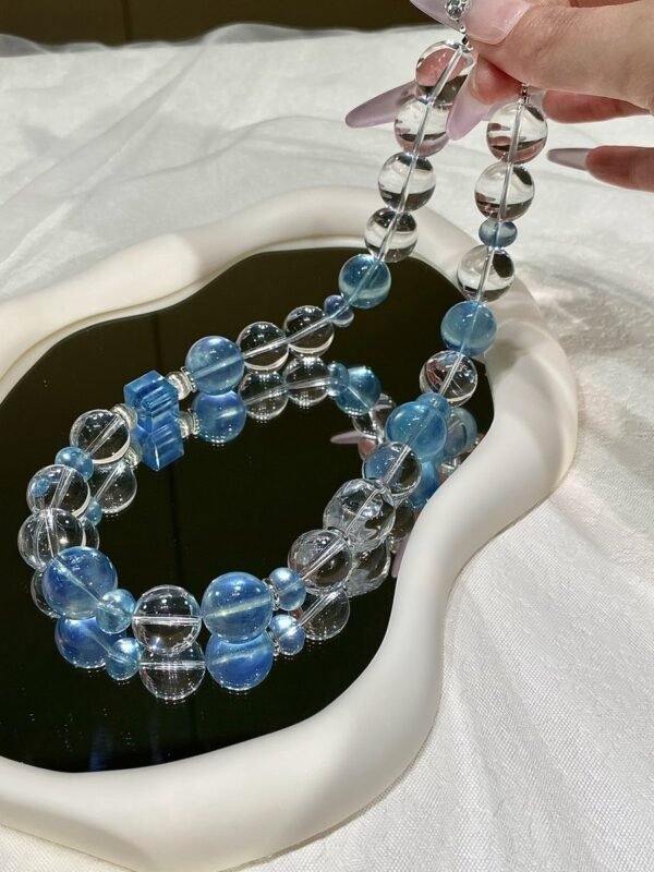 Aquamarine Sugar-Cube Necklace NO. 0868