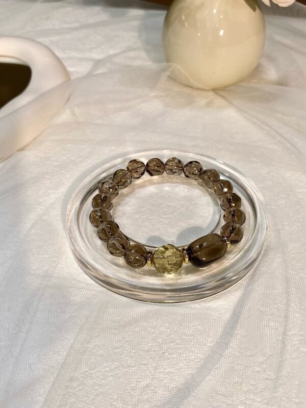 Smoky Quartz Barrel Bracelet NO. 0884