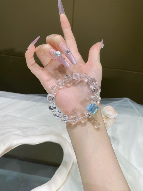 Clear Quartz Sugar-Cube Bracelet NO. 0900
