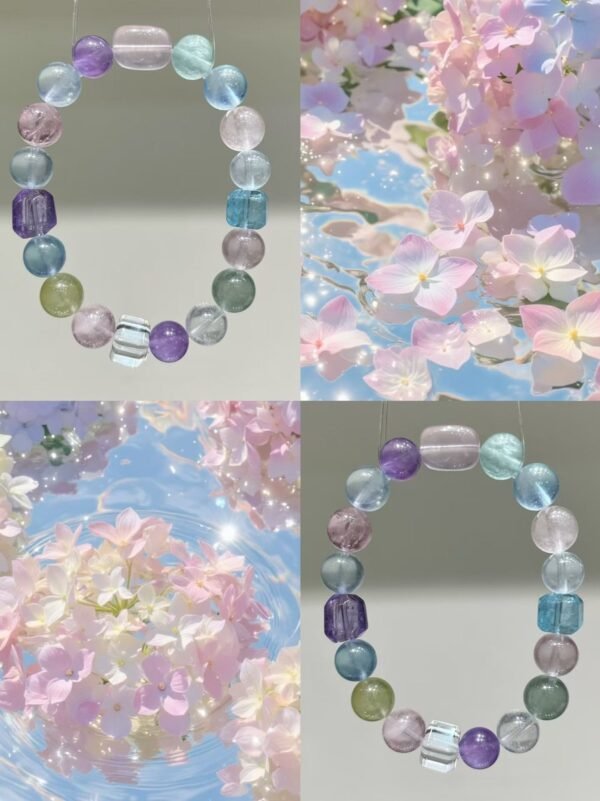 hc-1108-07d416457731a7f8e08a3071abf69195.jpg Morganite Sugar-Cube Bracelet NO. 1108