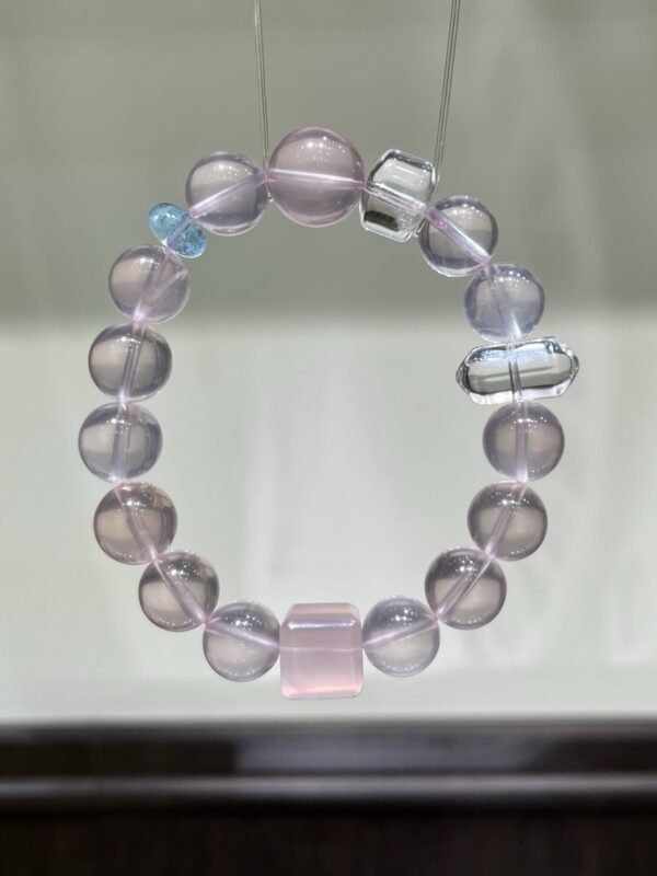 Rose Quartz Sugar-Cube Bracelet NO. 1141