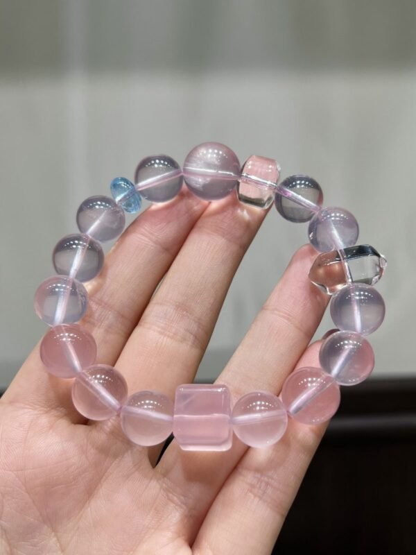 Rose Quartz Sugar-Cube Bracelet NO. 1141