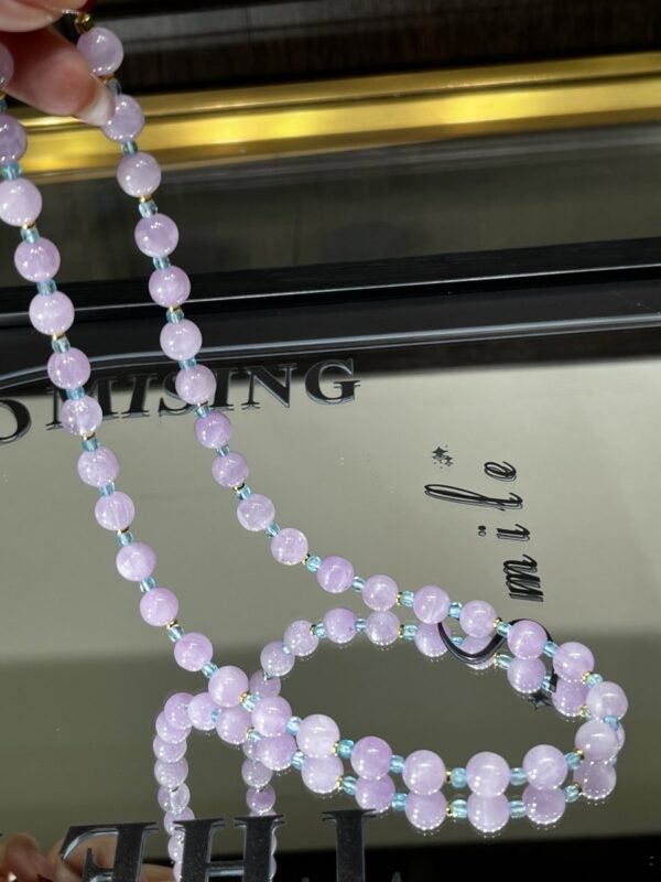 hc-1142-6c9d625618dfaecfe16139da795cb936.jpg Kunzite Sugar-Cube Necklace NO. 1142
