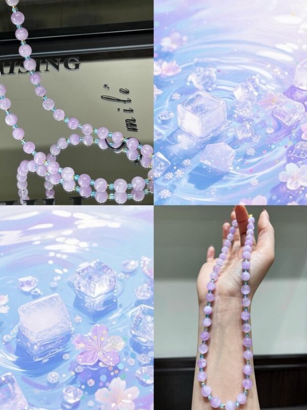 hc-1142-ec3f5355472e38108d132bc6b833d6af.jpg Kunzite Sugar-Cube Necklace NO. 1142