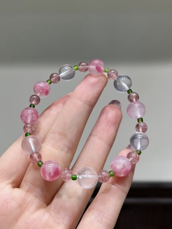 Rose Quartz Sugar-Cube Bracelet NO. 1143
