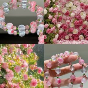 Rose Quartz Sugar-Cube Bracelet NO. 1143