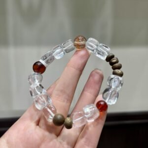 Clear Quartz Sugar-Cube Bracelet NO. 1215