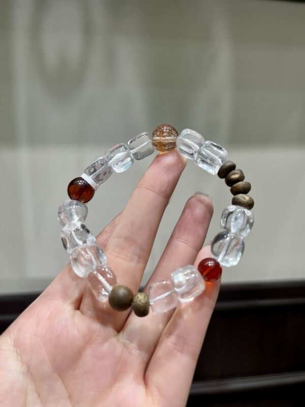Clear Quartz Sugar-Cube Bracelet NO. 1215