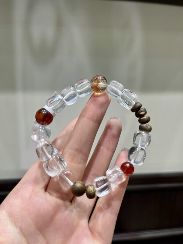 Clear Quartz Sugar-Cube Bracelet NO. 1215