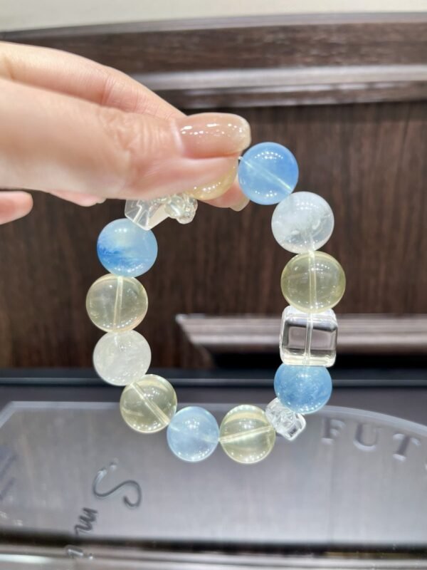 Aquamarine Sugar-Cube Bracelet NO. 1256