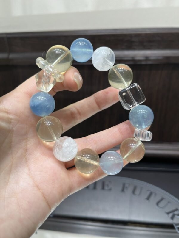 Aquamarine Sugar-Cube Bracelet NO. 1256