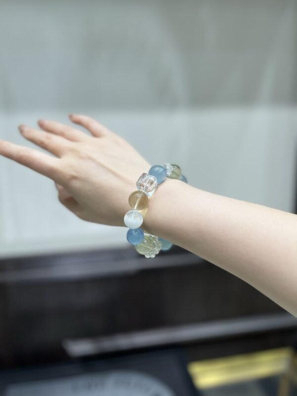 Aquamarine Sugar-Cube Bracelet NO. 1256