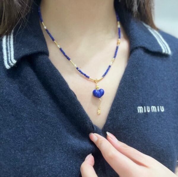 Lapis Lazuli Sugar-Cube Necklace NO. 1292