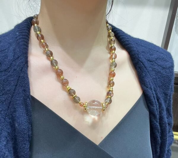 hc-1293-125142b97f14047a8cf03a83f53575a6.jpg Black Gold Rutile Necklace NO. 1293