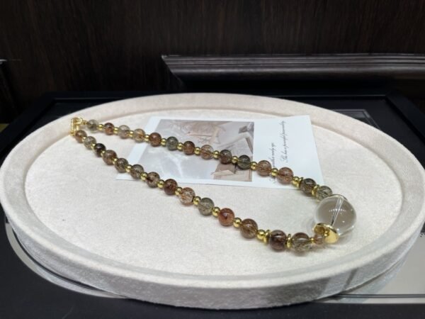 hc-1293-81d495290725141459101921e779af0f.jpg Black Gold Rutile Necklace NO. 1293